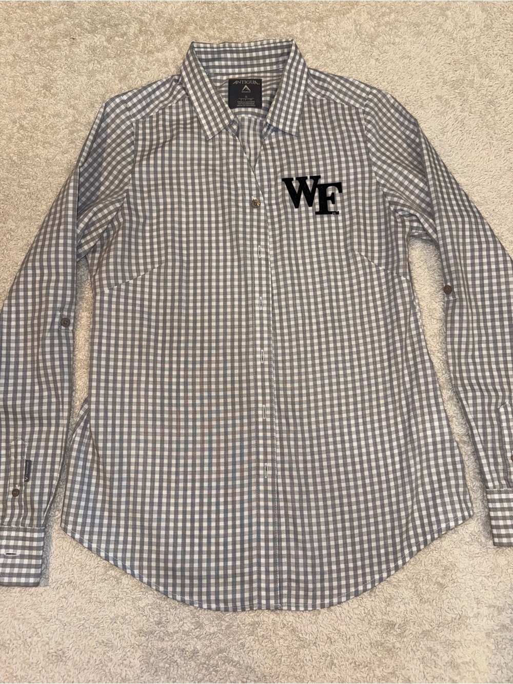 Wake Forest Women’s Gray Check Button-Down Shirt